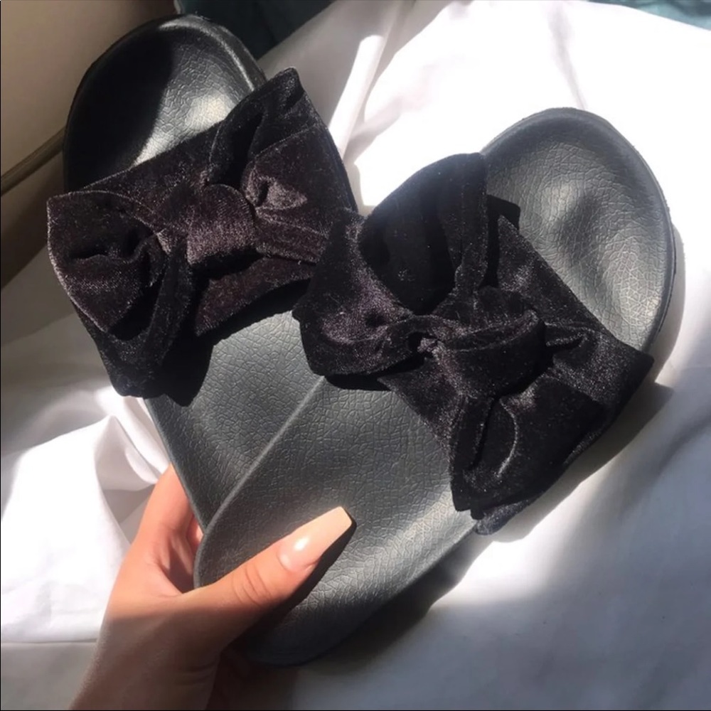 Velvet flip flops